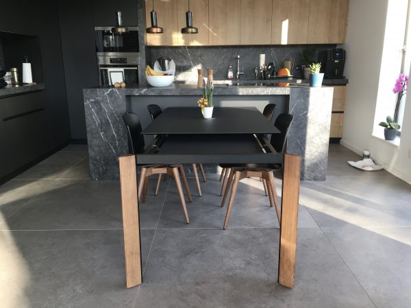 BLADE TABLE AND LIU CHAIRS