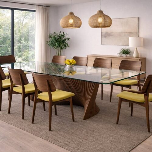 Orbit table & 6 Joe chairs